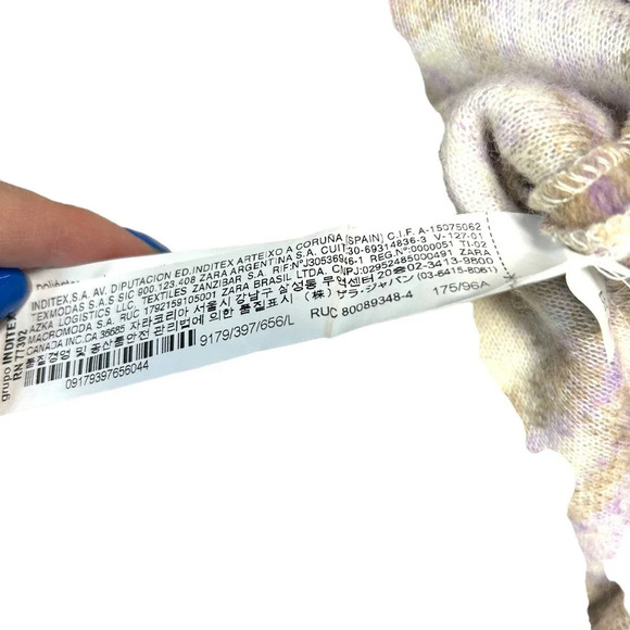 Zara Cropped‎ Plaid Jacket Shacket Purple Cream Size Large - Picture 11 of 11